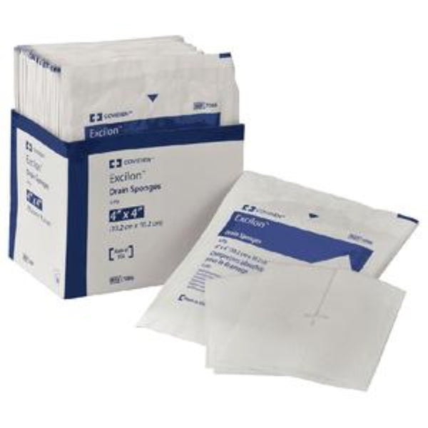 Cardinal Health Excilon Sterile Drain Sponge, 6 Ply, 4 in x 4 in, 7086