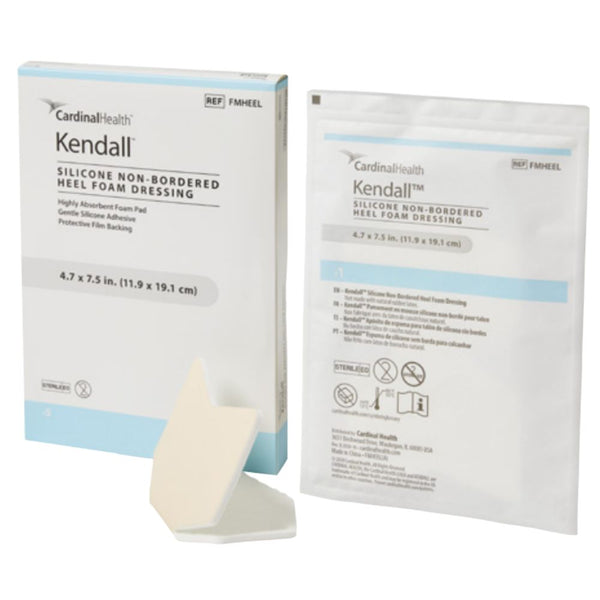 Cardinal Health Kendall Silicone Non-Bordered Foam Dressing, 3.5 in to 8 in, Heel and Tracheostomy