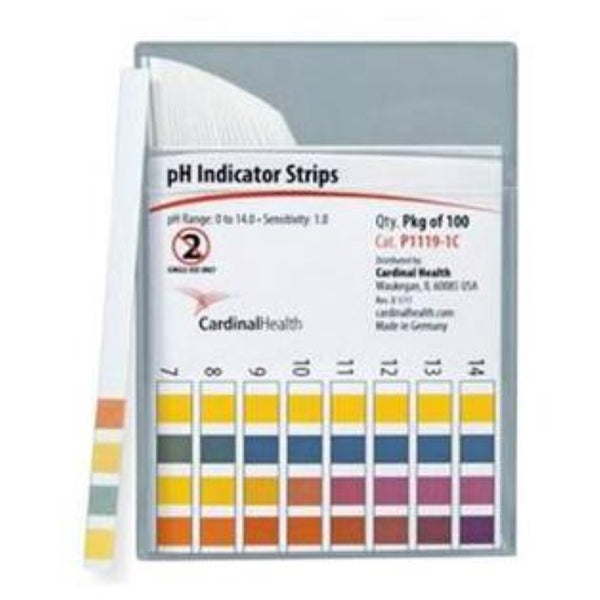 Cardinal Health pH Indicator Strip, Long Range 0 to 14, 4 Test Fields, P1119-1C