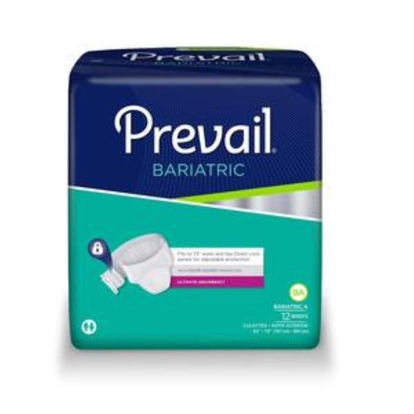 First Quality Prevail Specialty Sizes Bariatric Briefs, PV-017, Green, 62-73 in Waist, 12/Bag