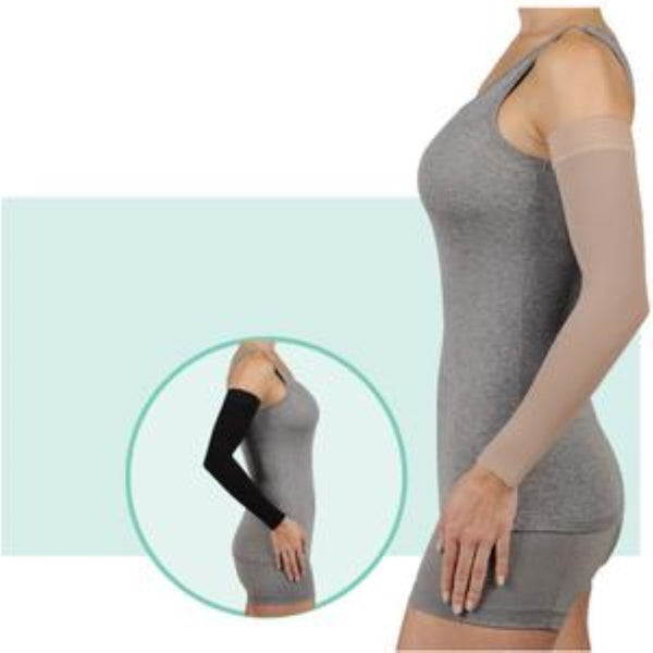 Juzo Dynamic Compression Arm Sleeve with Silicone Border, 30 to 40 mmHg, Beige, Size 3 Regular, 3512CGRSB3