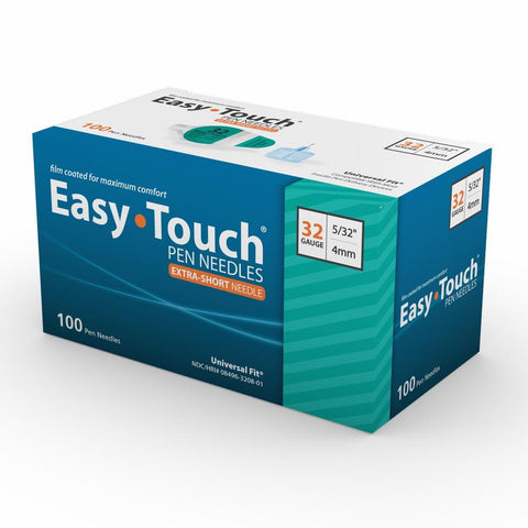 MHC EasyTouch 32G (0.23mm) 5/32in (4mm) 100 U100 Insulin Pen Needles, 832081