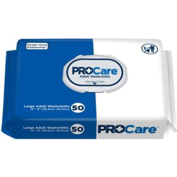 ProCare Adult Washcloth, 12 in x 8 in, Soft Pack